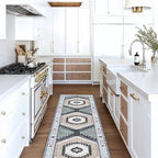 Fame Living Washable Area Rug. Modern Farmhouse. Vintage. Turkish. Bohemian. Distressed. Oriental. Traditional. Rugs for Living Room. Dining. Bedroom. Office. Entryway. (856BlckGry, 2'5" x 6'5")