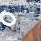 LUXE WEAVERS Euston Collection D.Blue-L.Blue 2x7 Modern Abstract Area Rug