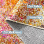 Lahome Modern Abstract Area Rug - 2x3 Small Kitchen Rug Washable Rugs for Entryway Colorful Bathroom Rug Non Slip, Rainbow Contemporary Front Indoor Doormat Floor Throw Carpet for Bedroom
