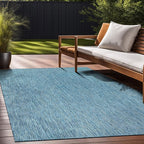 Beverly Rug Indoor Outdoor Rug 8x10, Washable Outside Carpet for Patio, Deck, Porch, Solid Modern Area Rug, Water Resistant, Aqua Blue