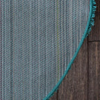 Unique Loom Solid Shag Collection Area Rug (5' 3" Round, Deep Aqua Blue)