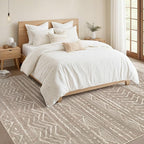 Nakagishi 7x10 Area Rugs Living Room: Washable Boho Large Neutral Soft Farmhouse Rug Stain Resistant Modern Geometric Non-Slip Indoor Floor Carpet for Bedroom Nursery Kids Playroom Office Dining Room
