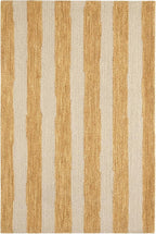 Dash & Albert Silas Stripe Gold Hand Micro Hooked Wool Rug, 5 X 8 Feet, Yellow/Orange Stripe Pattern - Premium Luxury Hotel Quality Soft Breathable Hypoallergenic Machine Washable Easy Care All