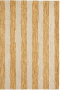 Dash & Albert Silas Stripe Gold Hand Micro Hooked Wool Rug, 7.5 X 9.5 Feet, Yellow/Orange Stripe Pattern - Premium Luxury Hotel Quality Soft Breathable Hypoallergenic Machine Washable Easy Care All