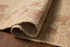 Loloi Chris Loves Julia Rue Collection RUE-05 Natural/Multi 9'-3" x 13' Area Rug Jute Neutral Floral Living Room Bedroom Rug