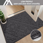 COSY HOMEER Door Mat 32”x48”,Absorbent Dirt Trapper Entryway Rugs,Non-Slip Welcome Mat,Washable Entry Rugs,Low Pile Doormat for Front Back Door,Wet Shoes & Paws,Dark Grey