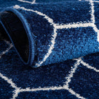 Unique Loom Trellis Frieze Collection Area Rug - Geometric (10' x 13', Navy Blue/ Ivory)