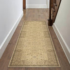 HUGEAR 2x6 Machine Washable Hallway Runner Rugs Vintage Brown - Neutral Non Slip Stain Resistant Low Pile Aesthetic Throw Carpet Kids & Pet Friendly for Bedroom Kitchen