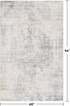 Blue Abstract Rug for Living Room - 5x8 Modern Area Rug for Home Office, Foyer, Bedroom, Low Pile & Lightweight