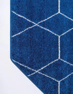 Unique Loom Trellis Frieze Collection Area Rug - Geometric (7' 10" Octagon, Navy Blue/ Ivory)