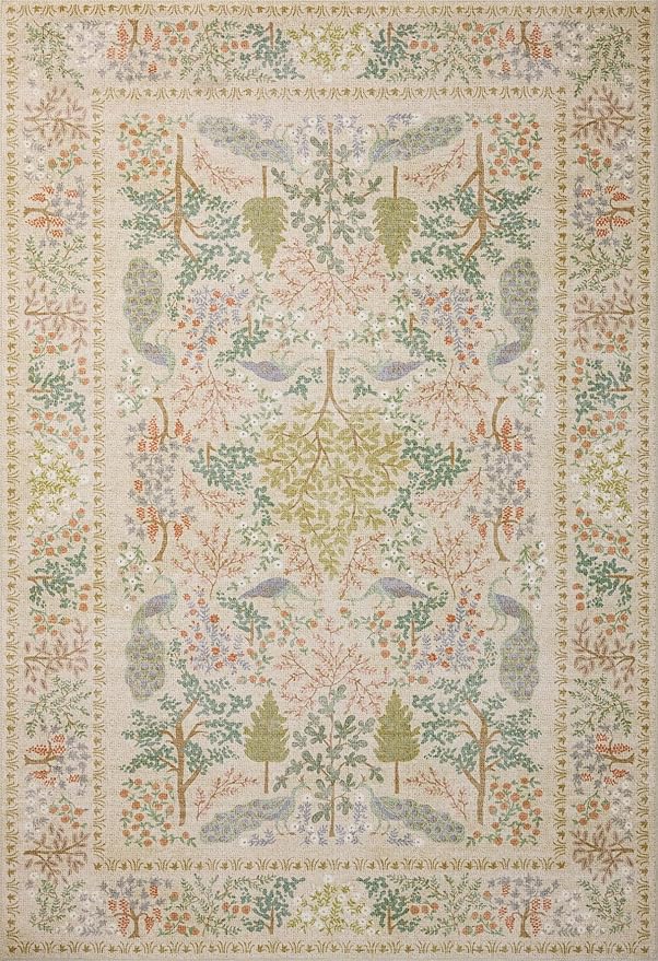 Loloi Rifle Paper Co. Canopy Collection CNP-05 Ivory 7'-6" x 9'-6" Area Rug