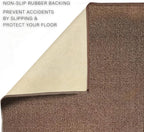 Custom Made Runner Rug Low Pile with Rubber Backing for Kitchen Foyer Hallway Entry Choose Your Length Size 31 Inch Wide Solid and Plain Brown Color (6 feet x 31 Inch)