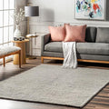 Nuloom Penelope Light Grey/Ivory, 9'6" x 13'6", Hand-Braided, Wool & Cotton, Soft and Textured, High Traffic, Stain Resistant, Easy Clean, Durable Area Rug for Bedroom, Living Room, Dining, Entryway