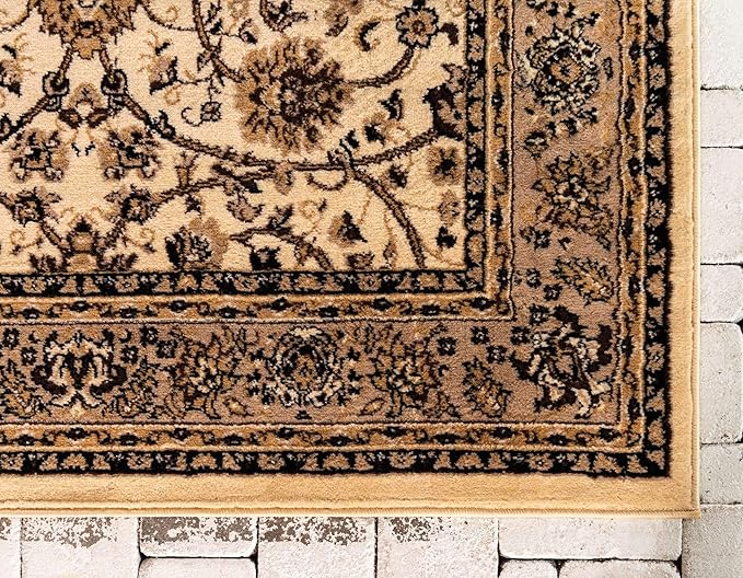 Unique Loom Sialk Hill Collection Area Rug - Washington (2' 2" x 3' 1" Rectangle Ivory/Black)