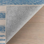 Dash & Albert Vion Blue Machine Washable Rug, 6 X 9 Feet, Blue/Grey Stripe Pattern