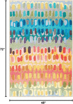 Dash and Albert Paint Chip Machine Washable Area Rug - 4' x 6' Multicolor - Geometric Accent Rug - Anti-Slip Backing, Lightweight, Machine Washable, High Traffic Areas Kitchen, Mudroom, Laundry Room
