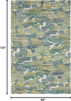 Dash & Albert Ladycross Green Hand Hooked Wool Rug, 7.5 X 9.5 Feet, Green Graphic Pattern