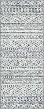 KUTA Boho Washable Runner Rug 2x5 ft Grey Moroccan Washable Runners for Hallways Non-Slip Vintage Kitchen Rug Ultra Soft Distressed Geometric Floor Carpet for Bedroom Laundry Living Room