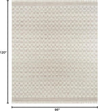 Mark&Day Wool Rugs, 8x10 Clinten Solid and Border Light Gray Checkered Rug, Grey Ivory Carpet for Living Room, Bedroom or Kitchen (8' x 10')