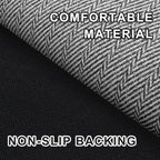 Ultra Thin Door Mat Indoor Entrance 24"x47", Low-Profile Indoor Door Mat, Non Slip Entry Mat Rubber Backing Unique Herringbone Design Inside Doormat Dirt Trapper Entryway Mats, Grey