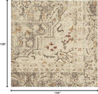 RUGGABLE Washable Vintage Area Rug – Sarrah Hazel 9x12, Stain-Resistant, Non-Slip – Large Machine Washable Rugs for Living Room, Bedroom, Hallway, Entryway & Office–with Standard Pad