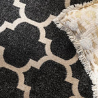 Rugs.com Lattice Collection Rug – 3' x 5' Black Medium Rug Perfect for Entryways, Kitchens, Breakfast Nooks, Accent Pieces