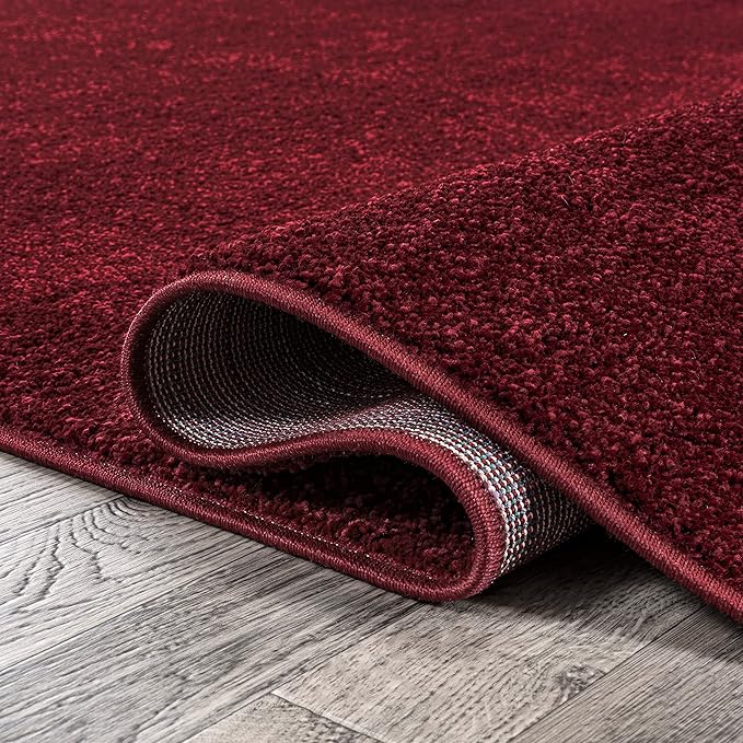 JONATHAN Y Haze Solid Low-Pile Dark Red 3x5 Oval Indoor Area Rug, Coastal,Bohemian,Minimalist,Classic, Easy-Cleaning for Living Room,Bedroom,Kitchen,Pet Friendly,Non-Shedding (SEU100Q-3OV)