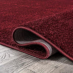 JONATHAN Y Haze Solid Low-Pile Dark Red Indoor Area Rug 3x5, Coastal,Bohemian,Minimalist,Classic, Easy-Cleaning for Living Room,Bedroom,Kitchen,Pet Friendly,Non-Shedding (SEU100Q-3)