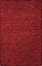 Rugsotic Carpets Hand Knotted Loom Wool ECO-Friendly Area Rugs - 8'x10', Rectangle, Red Color, Solid Plain Design, High Pile Thick Handmade Anti Skid Area Rugs for Living Room, Bed Room (L00111)