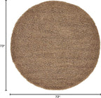 Unique Loom Solid Shag Collection Area Rug (6' 1" Round, Sandy Brown)