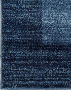 Rugs.com Angelica Collection Rug – 6 Ft Runner Navy Blue Medium-Pile Rug Perfect for Hallways, Entryways