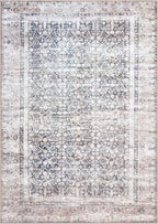 Bloom Rugs Washable Non-Slip 6' x 9' Rug - Tan/Blue/Green Traditional Area Rug for Living Room, Bedroom, Dining Room, and Kitchen - Exact Size: 6' x 9'