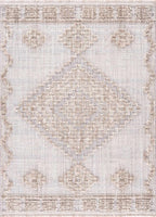 Hauteloom Ampusungan Living Room, Bedroom Area Rug - Geometric - Charcoal, Cream, Beige - 2'7" x 4'