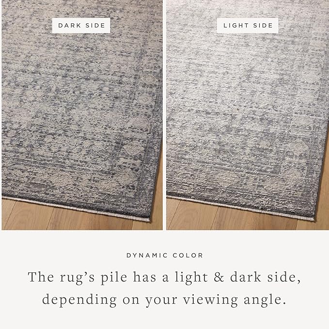 Loloi Amber Lewis Alie Collection ALE-03 Charcoal/Dove 11'-6'' x 15'-7'', .13'' Pile Height, Area Rug
