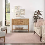 Nourison Home Nourison Essentials Pink 7' x Square Area Rug - Easy Clean, Non Shedding, Bed Room, Living Room, Dining Room, Kitchen (7' x Square)