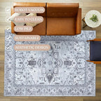 Washable Area Rug. Modern Farmhouse. Vintage. Turkish. Bohemian. Distressed. Oriental. Traditional. Rugs for Living Room. Dining. Bedroom. Office. Entryway. Foyer. (861GG, 9'5" x 14')