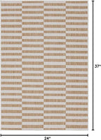 Unique Loom Outdoor Striped Collection Area Rug - Striped (2' x 3' 1" Rectangle Taupe/Ivory)