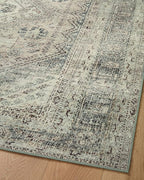 Loloi Magnolia Home by Joanna Gaines Sinclair Collection SIN-04 Natural/Sage 2'-0" x 5'-0", .25" Pile Height, Machine Washable, Accent Rug