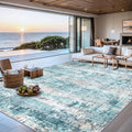 Area Rugs 9x12 Living Room - Washable Rug Modern Abstract Soft Large Neutral Non-Slip Carpet Indoor Floor Thin Carpets for Bedroom Dining Room Farmhouse Nursery Home Office Green