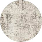 8ft Round Area Rug Living Room Rugs - 8x8 Washable Neutral Modern Abstract Soft Thin Rug Indoor Floor No Slip Rug Carpet for Bedroom Under Dining Table Home Office Decor - Dark Brown