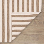 Home Conservatory Ladder Stripe Natural/Ivory Handwoven Wool 2.5 X 8 Feet, Ivory/Multicolored Stripe Pattern