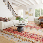 Dash & Albert Paint Chip Pastel Machine Washable Rug, 4 X 6 Feet, Multicolored Geometric Pattern