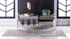 Unique Loom Athens Collection Classic Geometric Modern Border Design Area Rug (2' 7 x 10' 0 Runner, Gray/ Beige)