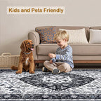 Area Rugs 4x6,Boho Vintage Oriental Washable Rugs,Collapsible Area Rug for Bedroom, Entryway, Kitchen, Bathroom