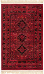 Unique Loom Tekke Collection Area Rug - Sheibani (3' 3" x 5' 3" Rectangle, Red/ Black)