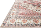 Loloi Skye Collection SKY-02 Ivory/Berry 6'-0" x 6'-0" Round Area Rug