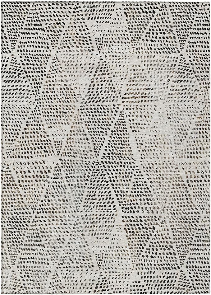 Addison Rugs Chantille ACN591 Ivory 5' x 7'6" Indoor Outdoor Area Rug, Easy Clean, Machine Washable, Non Shedding, Bedroom, Living Room, Dining Room, Kitchen, Patio Rug