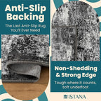 Istana 2x3 Area Rug - Grey Black Boho Rugs for Living Room 2x3 - Foldable Small Rugs for Bedroom - Stain Resistant Washable Rug Non Slip - Eco-Friendly Area Rugs Indoor
