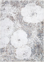 Bloom Rugs Washable Non-Slip 6' x 9' Rug - Tan/Brown/Blue Modern Floral Area Rug for Living Room, Bedroom, Dining Room, and Kitchen - Exact Size: 6' x 9'