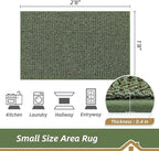 BEQHAUSE 20"x32" Entryway Rug Indoor Door Mat Non-Slip Washable, Hallway Rugs Absorbent & Stain Resist Hall Carpet Runner Rugs for Entryway, Front Door Floor Mats Laundry Room Rugs for Entry, Green